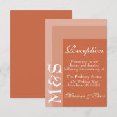Terracotta Simple Modern Wedding Reception Card Bedankkaart (Voorkant / Achterkant)