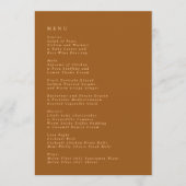 Terracotta Simple Plain Modern Wedding Menu (Voorkant)