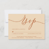 Terracotta Simple Rapid sequenenical visual RSVP Kaartje (Voorkant)