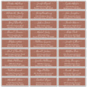 Terracotta Simple Wedding Guest Adresetiketten Sticker (Voorkant)