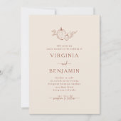 Terracotta Simple Wedding Invitation Kaart (Voorkant)