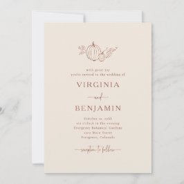 Terracotta Simple Wedding Invitation Kaart