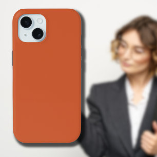Terracotta Sinaasappel Effen Kleur Warm & Aards On iPhone 15 Case
