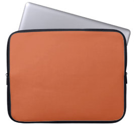 Terracotta Sinaasappel Effen Kleur Warm & Aards On Laptop Sleeve