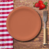 Terracotta Sinaasappel Effen Kleur Warm & Aards On Papieren Bordje