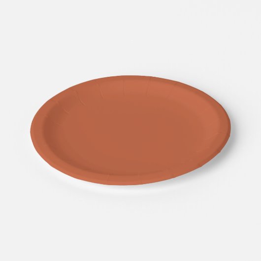Terracotta Sinaasappel Effen Kleur Warm & Aards On Papieren Bordje (Gekanteld)