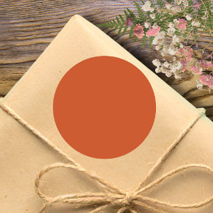 Terracotta Sinaasappel Effen Kleur Warm & Aards On Ronde Sticker