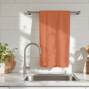 Terracotta Sinaasappel Effen Kleur Warm & Aards On Theedoek