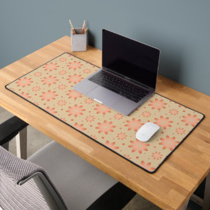 Terracotta sinaasappel en zandbeige delicate madel bureaumat