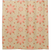 Terracotta sinaasappel en zandbeige delicate madel douchegordijn (Voorkant)