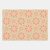 Terracotta sinaasappel en zandbeige delicate madel inpakpapier vel (Voorkant)