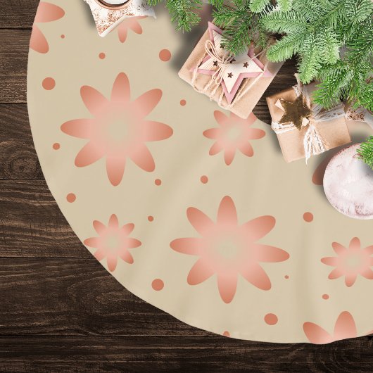 Terracotta sinaasappel en zandbeige delicate madel kerstboom rok