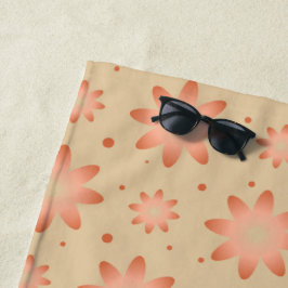 Terracotta sinaasappel en zandbeige delicate madel strandlaken