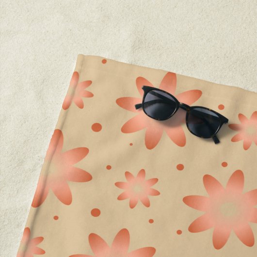 Terracotta sinaasappel en zandbeige delicate madel strandlaken (In situ)