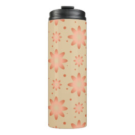 Terracotta sinaasappel en zandbeige delicate madel thermosbeker