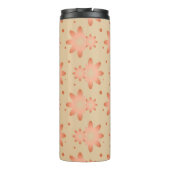 Terracotta sinaasappel en zandbeige delicate madel thermosbeker (Achterkant)