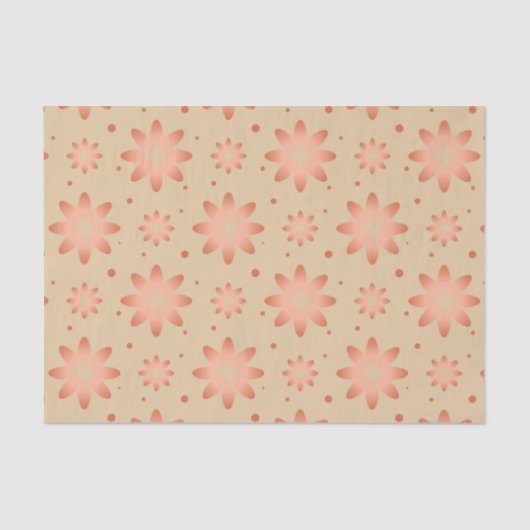 Terracotta sinaasappel en zandbeige delicate madel tissuepapier (Voorkant)