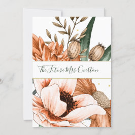 Terracotta Sinaasappel Floral Elegant Vrijgezellen Kaart