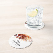 Terracotta Sinaasappel Herfst Bloemen 50e Verjaard Kartonnen Onderzetters (Insitu)