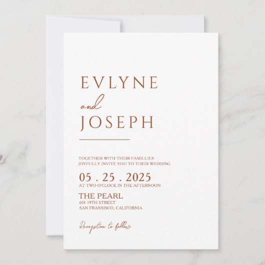 Terracotta Sinaasappel minimalistische Boho Rust b Kaart (Voorkant)