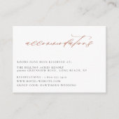 Terracotta Sinaasappel Trouwaccommodaties Informatiekaartje (Voorkant)