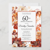 Terracotta Sinaasappels Herfst 60e geboortedag Kaart (Voorkant)