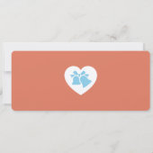 Terracotta & Sky Blue Boarding Pass Wedding Kaart (Achterkant)