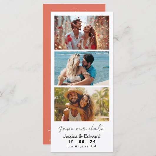 Terracotta Sla de QR-code van de datumfotocabine o (Voorkant / Achterkant)