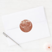 Terracotta Slingerlichten Bloemen Bedankt Ronde Sticker (Envelop)