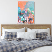 Terracotta & Smaragd Abstract Canvas Afdruk (Insitu (Slaapkamer))