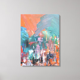 Terracotta & Smaragd Abstract Canvas Afdruk