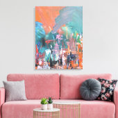 Terracotta & Smaragd Abstract Canvas Afdruk (Insitu (Woonkamer))