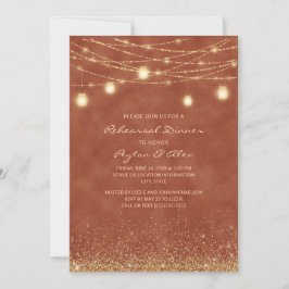 Terracotta Snaar Lichtjes Glitter Elegante Oefenin Kaart