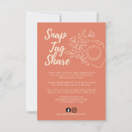 Terracotta Snap Tag Share Business Thank You Card Bedankkaart