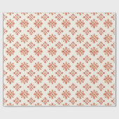 Terracotta Snowflake Patroon Vakantie Kerstmis Cadeaupapier (Vlak)