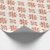 Terracotta Snowflake Patroon Vakantie Kerstmis Cadeaupapier (Hoek)