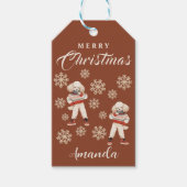 Terracotta Snowflakes Poedel Cadeaulabel (Voorkant)