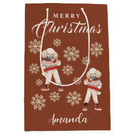 Terracotta Snowflakes Poedel Medium Cadeauzakje