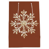 Terracotta Snowflakes Poedel Medium Cadeauzakje (Achterkant)