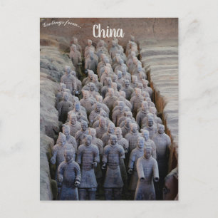 Terracotta Soldaten vlakbij Xian China Briefkaart
