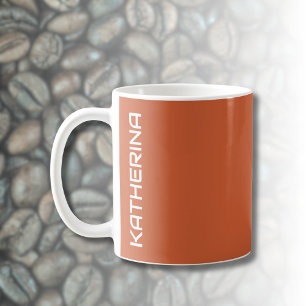 Terracotta Solid Color   Klassiek gepersonaliseerd Koffiemok