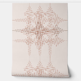 Terracotta Sound Wave Minimal Style Behang