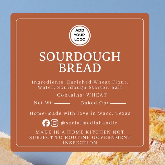 Terracotta Sourdough Ingredient Cottage Sticker