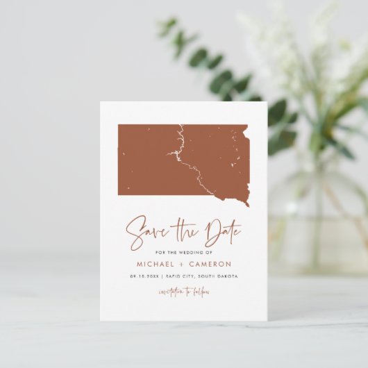 Terracotta South Dakota Kaart QR Code Opslaan van  (Staand voorkant)