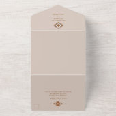 Terracotta Southwestern Cactus Photo Wedding All In One Uitnodiging (Buitenkant)