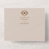 Terracotta Southwestern Cactus Photo Wedding All In One Uitnodiging (Achterkant)