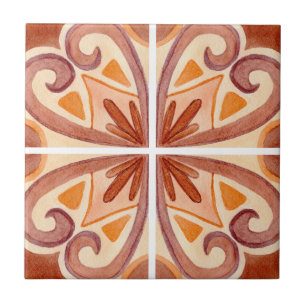 Terracotta Spaans Talavera-tegelpatroon Tegeltje