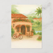 Terracotta Spaanse Hacienda bestemming bruiloft Informatiekaartje (Achterkant)