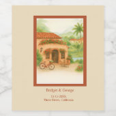 Terracotta Spanish Hacienda Destination Wedding Wijn Etiket (Enkel label)