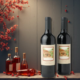 Terracotta Spanish Hacienda Destination Wedding Wijn Etiket